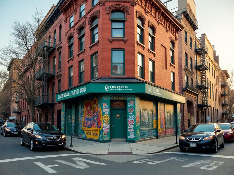 Vibrant street view near Cypress Avenue in New York